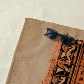 蒸気機関車 – 名前を追加 – ビーチタオル (インサイチュ)