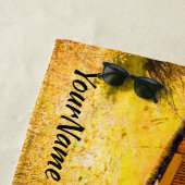 蒸気機関車 – 名前を追加 –  ビーチタオル (インサイチュ)