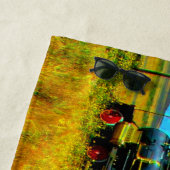 蒸気機関車 – 名前を追加 –  ビーチタオル (インサイチュ)