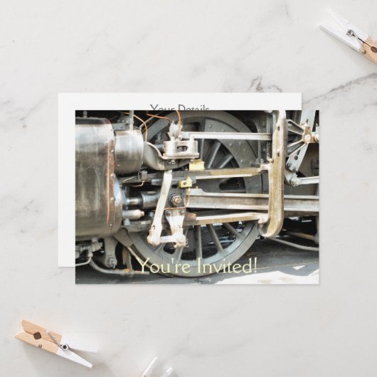 蒸気機関車 招待状 (正面/裏面インサイチュ)