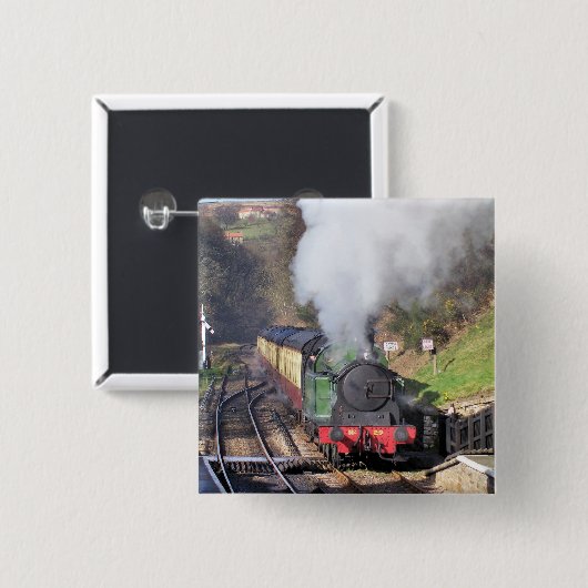 蒸気機関車 缶バッジ (正面&裏面)