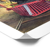 蒸気機関車、駅、鉄道ヴィンテージのポスター ポスター (角)