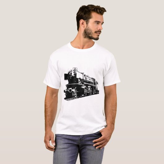 蒸気機関車 – 高コントラスト Tシャツ (正面フル)