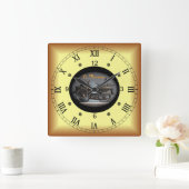 蒸気機関車～De Dion-Bouton La Marquise～1884～ スクエア壁時計 (ホーム)