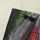 蒸気機関車SP4449ブラックオレンジ ビーチタオル (インサイチュ)