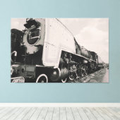 蒸気機関 キャンバスプリント (インサイチュ (ウッドフロア))