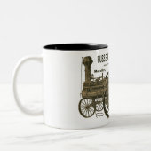 蒸気牽引エンジンファームトラクタ農業アンティーク ツートーンマグカップ (左)