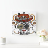 蒸気船のファンクファンキーの男 スクエア壁時計 (ホーム)