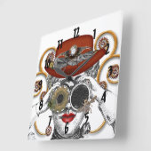 蒸気船のファンクファンキーの男 スクエア壁時計 (傾斜)