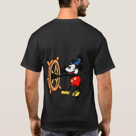 蒸気船ウィリーオリジナルおもしろいマウス漫画 Tシャツ (裏面)
