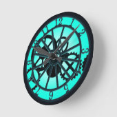 蒸気船ゴシック鉄工白熱［赤熱］光を放つ内工 ラウンド壁時計 (傾斜)