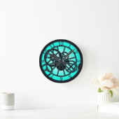 蒸気船ゴシック鉄工白熱［赤熱］光を放つ内工 ラウンド壁時計 (ホーム)