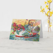 蒸気船バラ忘れ私海 カード (黄色い花)