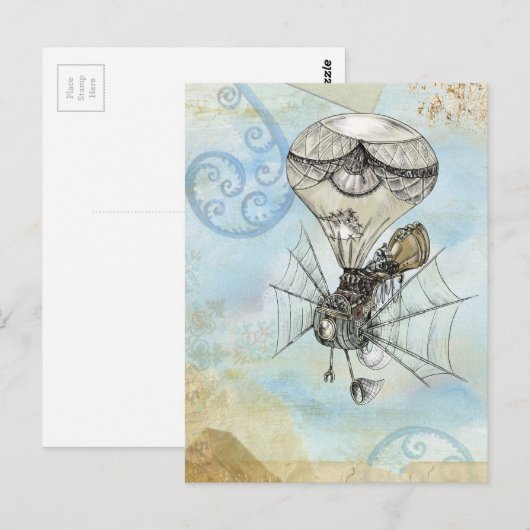 蒸気船 ポストカード (正面/裏面)