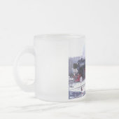 蒸気鉄道機関車ステーションエンジン フロストグラスマグカップ (左)