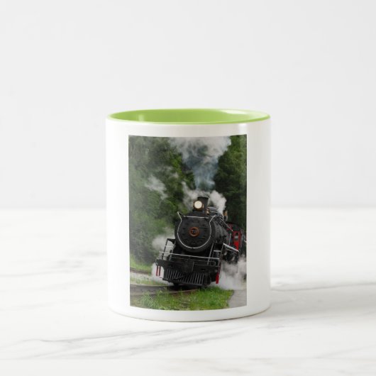 蒸気鉄道駅エンジンレールストア ツートーンマグカップ (中央)