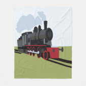 蒸気鉄道 フリースブランケット (正面)