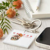 蒸気:古い学校のチャームとモダンスタイル! キーホルダー (正面右)