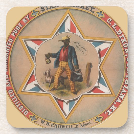 蒸溜された星のウィスキーは純粋保証し、 コースター (正面)