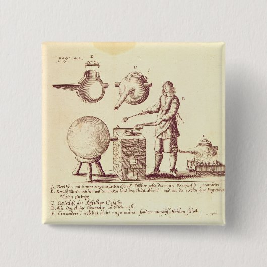 蒸溜装置 缶バッジ (正面)