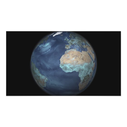 蒸発を示す全地球 フォトプリント            (正面)