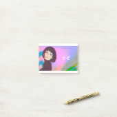 蒸発波かわいい蒸気波日本の少女 ポストイット (デスク上)