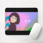 蒸発波かわいい蒸気波日本の少女 マウスパッド (マウス)