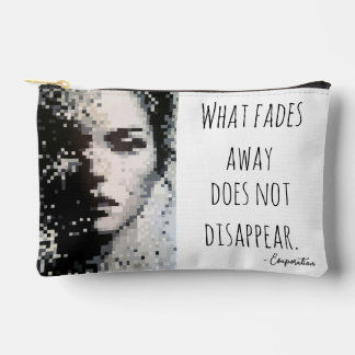 蒸発白黒ピクセルアートポートレート アクセサリーポーチ