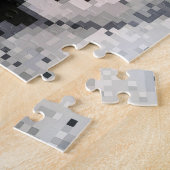 蒸発白黒ピクセルアートポートレート ジグソーパズル (側面)