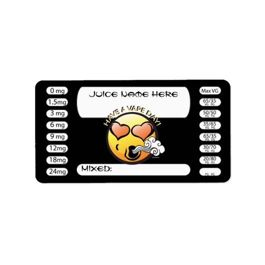 蒸発 | DIY E-JuiceラベルVapeGoatによるSmilie ラベル (正面)