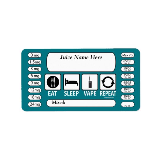 蒸発 | DIY E-Juice Label 食べ Sleep by VapeGoat ラベル (正面)