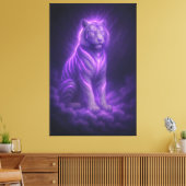 蒼雷の白虎 - 天上の威厳 キャンバスプリント (インサイチュ (リビング))