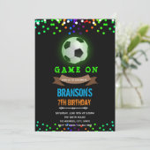 蓄光サッカー誕生日招待状 招待状 (スタンド正面)