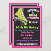 蓄光ローラー スケートパーティーの招待状 招待状 (正面/裏面)