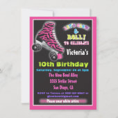 蓄光ローラー スケート パーティーの招待状 招待状 (正面)