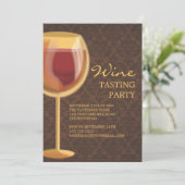 蓄光性ワイングラスワインテイスティングパーティの招待状 招待状 (スタンド正面)