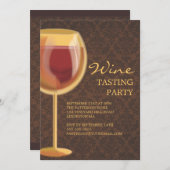 蓄光性ワイングラスワインテイスティングパーティの招待状 招待状 (正面/裏面)