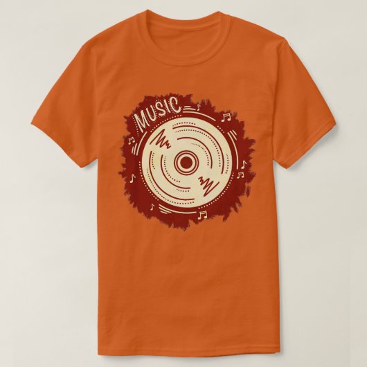 蓄音器レトロディスク Tシャツ (デザイン正面)