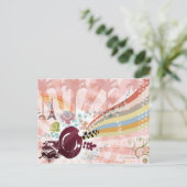 蓄音機からのヴィンテージ ポストカード (スタンド正面)