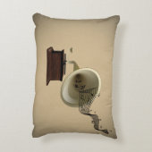 蓄音機からの音楽ストリーム アクセントクッション (裏面(縦))