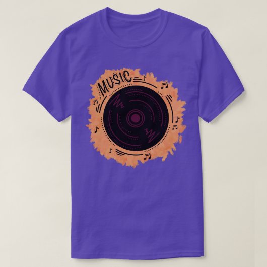 蓄音機のレコードヴィンテージ Tシャツ (デザイン正面)