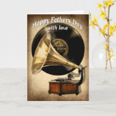 蓄音機の父の日札 カード (黄色い花)