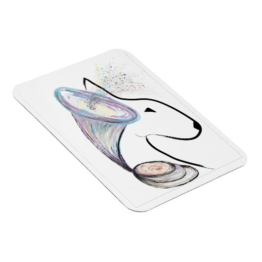 蓄音機ブルテリア音楽シュレアルなペットアート マグネット (右側)