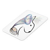 蓄音機ブルテリア音楽シュレアルなペットアート マグネット (左側)