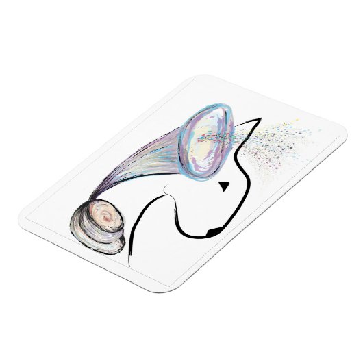 蓄音機ブルテリア音楽シュレアルなペットアート マグネット (左側)