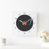 蓄音機レコード時計 – ディスコ80'ダンスパーティー スクエア壁時計 (ホーム)