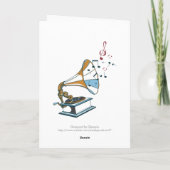 蓄音機レトロカスタムグリーティングカード カード (裏面)