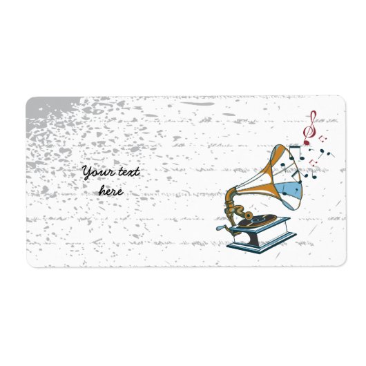 蓄音機レトロカスタムラベル ラベル (正面)