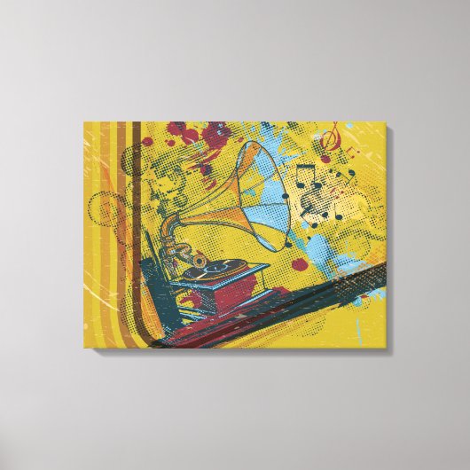 蓄音機レトロカンバスプリントポスター キャンバスプリント (正面)