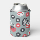 蓄音機手描きシームレスアート 缶クーラー (缶正面)